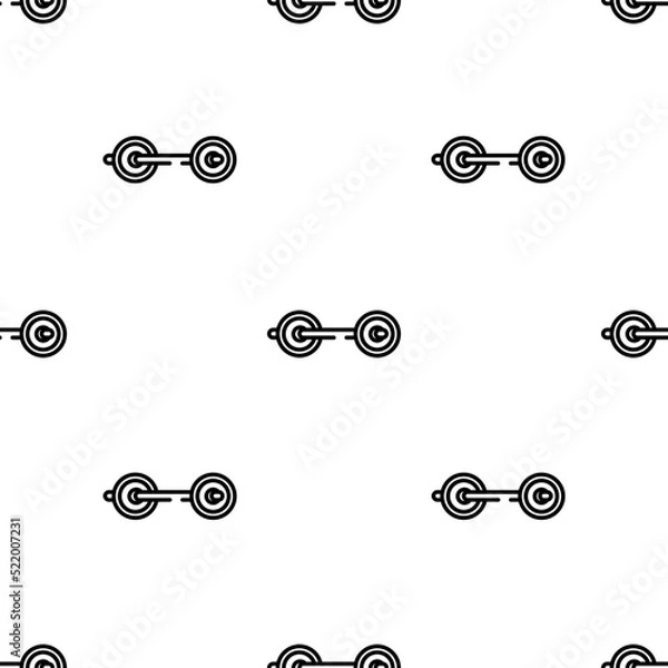Fototapeta barbell icon pattern. Seamless barbell pattern on white background.