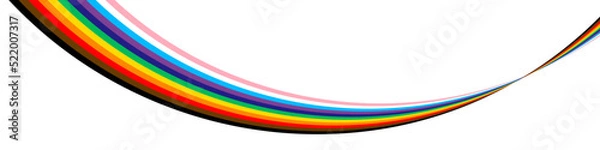 Fototapeta Pride background with LGBTQ pride flag colours. Wawe rainbow stripes on white background. Vector EPS 10