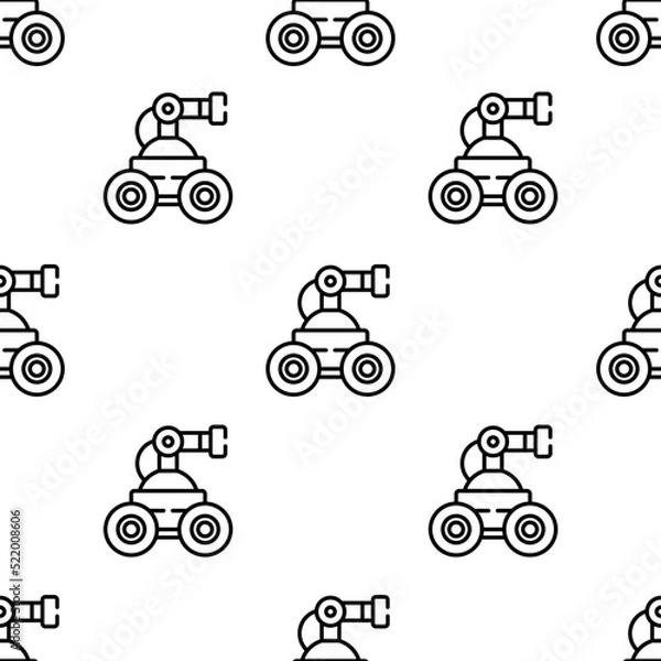 Fototapeta robot icon pattern. Seamless robot pattern on white background.
