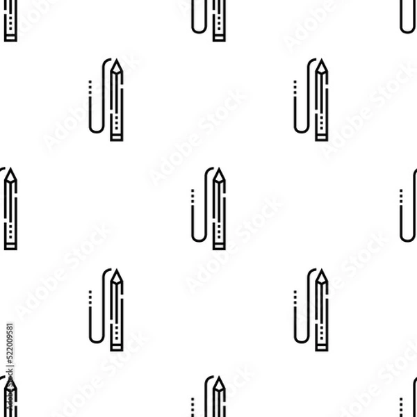 Fototapeta pencil icon pattern. Seamless pencil pattern on white background.