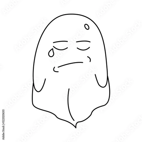 Obraz crying ghost, not colored, linear drawing, halloween