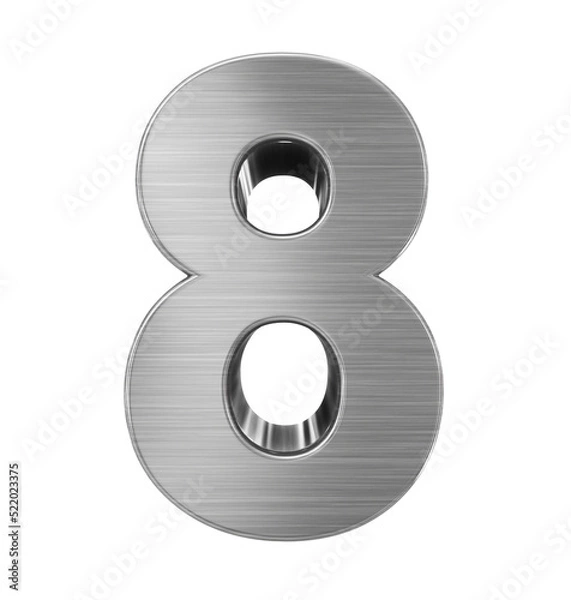 Obraz number 8 3d metal isolated on white - 3d rendering