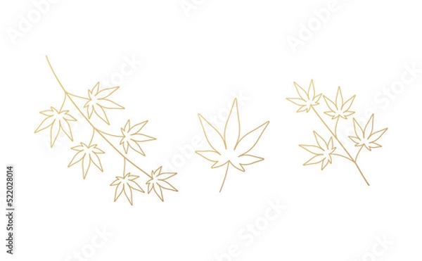 Obraz 秋のボタニカルパーツセット　ワンポイント　紅葉