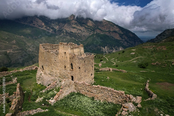 Fototapeta The ancient Frigate tower is a unique building in North Ossetia
