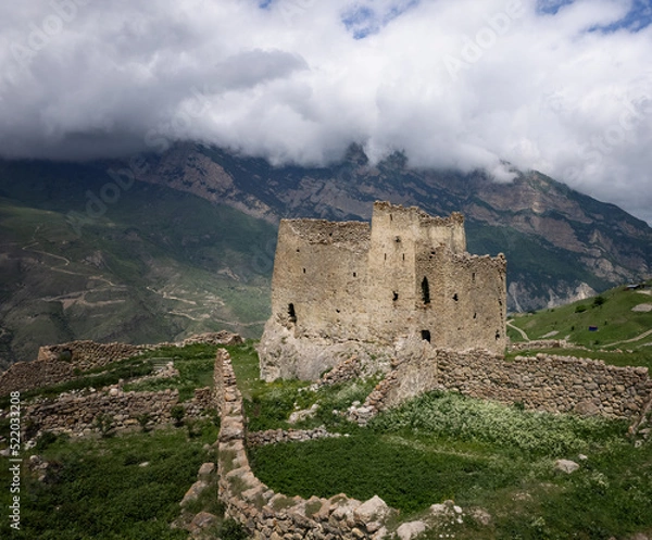 Fototapeta The ancient Frigate tower is a unique building in North Ossetia