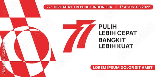 Fototapeta 17 Agustus 77 th Indonesian Independence Day Banner Template
