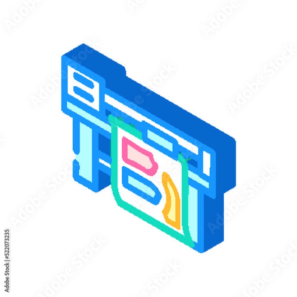 Obraz printing on fabric sewing isometric icon vector. printing on fabric sewing sign. isolated symbol illustration