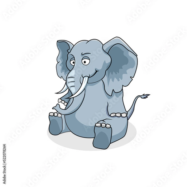 Obraz SITTING ELEPHANT VECTOR ILLUSTRATION