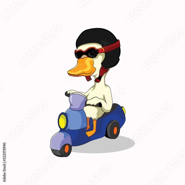 Obraz Duck riding a scooter