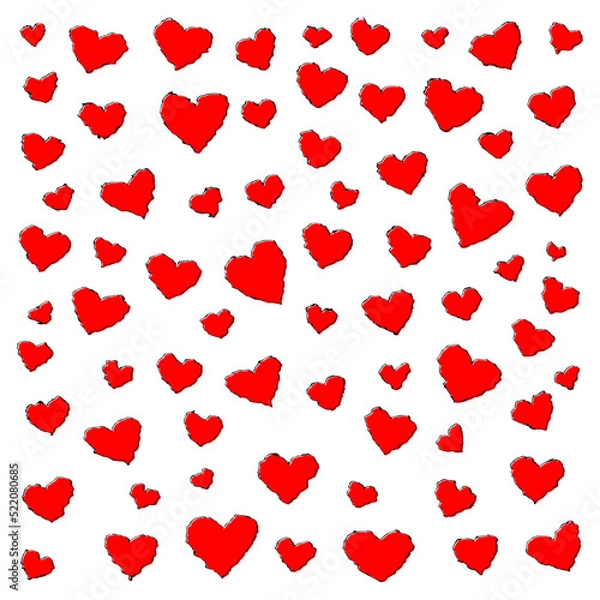 Obraz Red Heart Doodle Clip Art