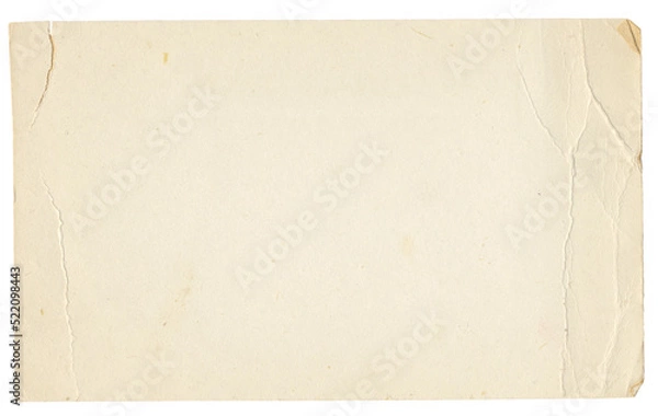Fototapeta Old, wrinkled blank post card