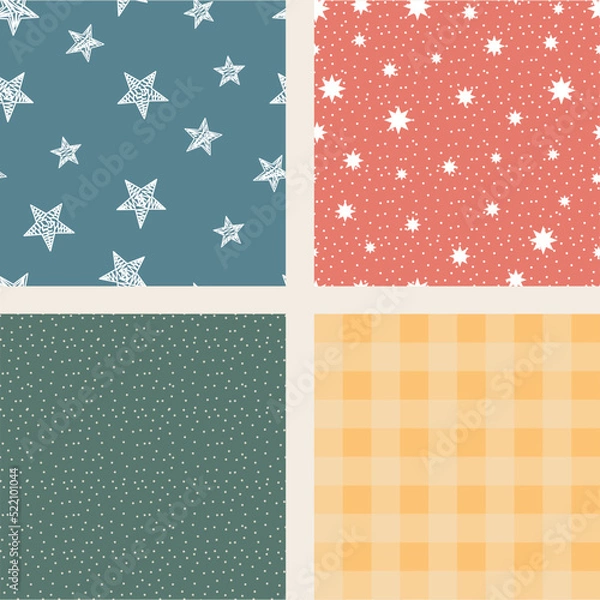Obraz Set starry seamless pattern