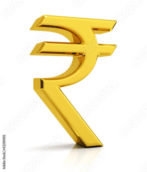 Fototapeta Rupee symbol isolated on white background.