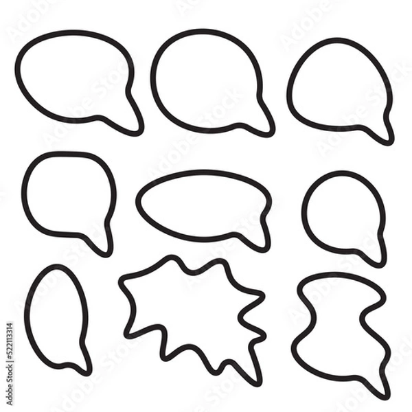 Fototapeta flat vector illustration, icons layout conversational cloud "outline" on isolated background. for website, social networks.