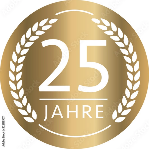 Fototapeta Button 25 Jahre Gold