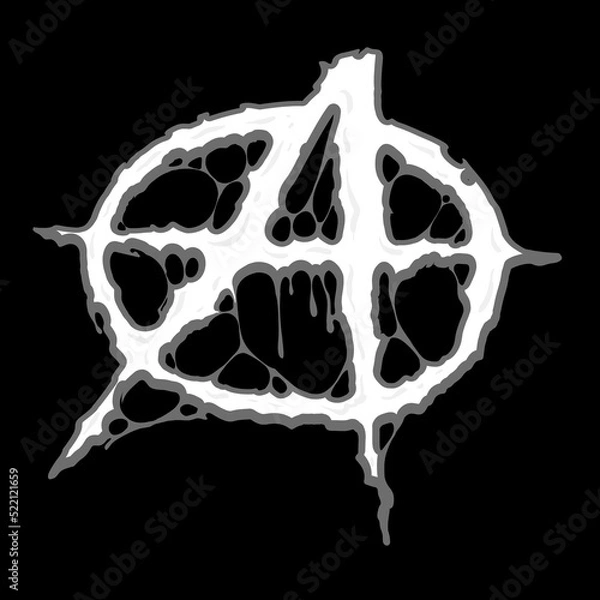 Obraz Grungy illustration of the anarchy symbol
