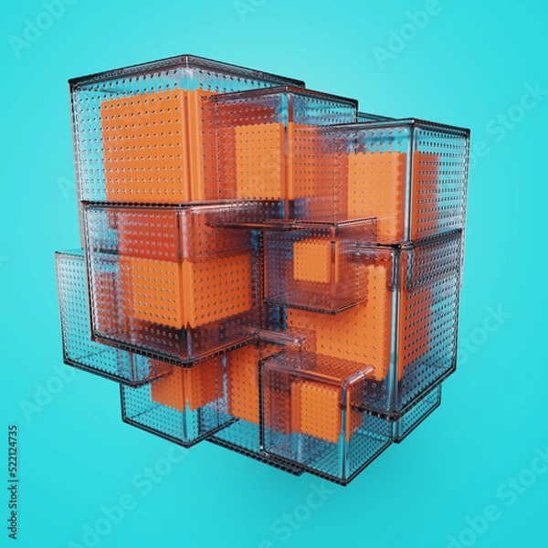 Obraz Orange Cubes In Glass
