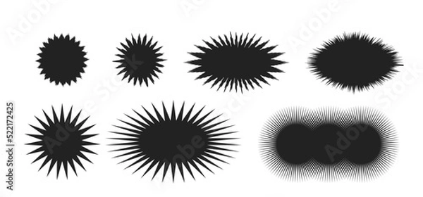 Obraz 吹き出し　フラッシュ　黒　ウニフラッシュ　漫画　台詞