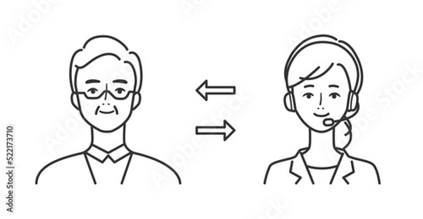 Obraz ビジネスイメージ オペレーターとシニア男性