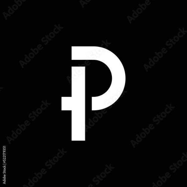 Fototapeta modern letter P monogram logo design