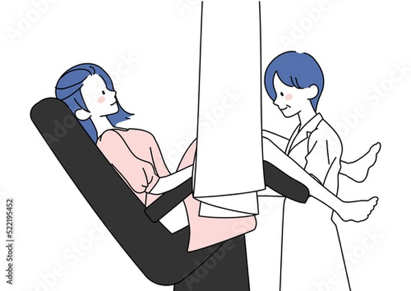 Obraz 婦人科の内診を受ける女性