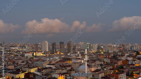 Fototapeta View from Europe part of the Istanbul  city. Istanbul europe street photo bird view air photo