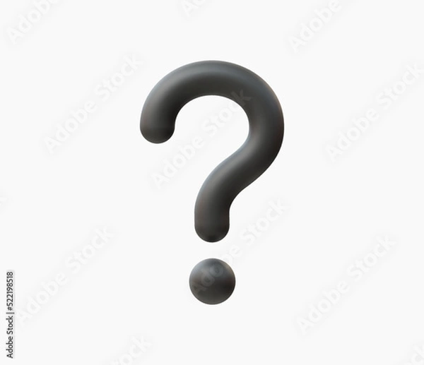 Fototapeta 3d Realistic question mark vector Illustration