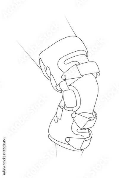 Obraz Knee brace sketch vector illustration.