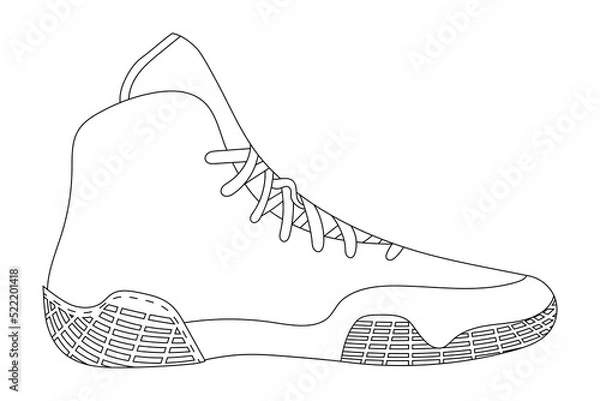 Obraz Wrestling shoe sketch vector illustration.