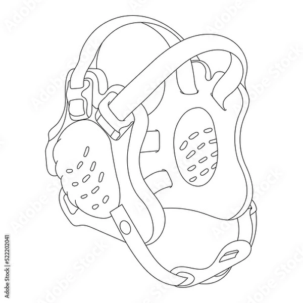 Obraz Wrestling headgear sketch vector illustration.