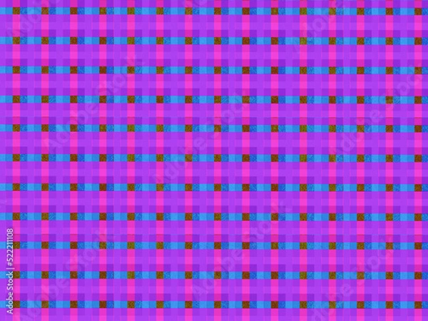 Fototapeta 紫とピンクと青のシームレスのチェック柄