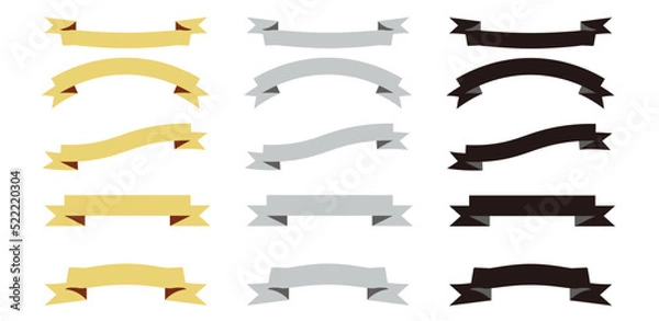 Obraz リボン　バナー　セット　シンプル