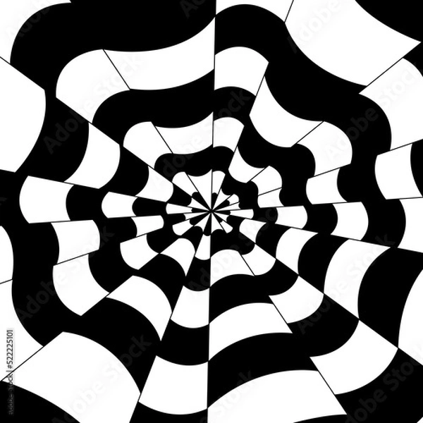 Fototapeta Psychedelic tunnel, the effect of crumpled paper or wrapper
