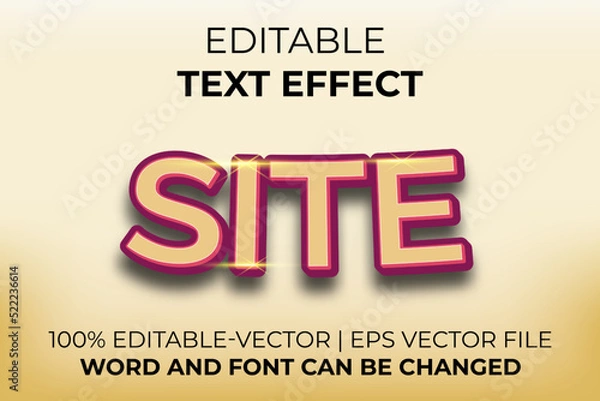 Fototapeta Site Orange text effect, easy to edit
