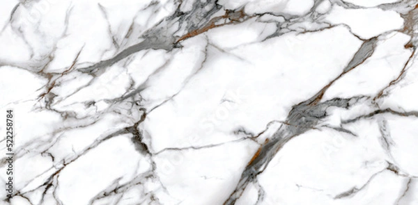 Fototapeta White marble satvario background with grey-red veins. carrara statuario marble stone for architecture ceramic vitrified tile, wall tile design. decorative thassos satvario quartzite.