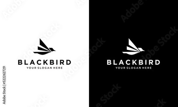 Fototapeta Blackbird abstract modern logo vector simple