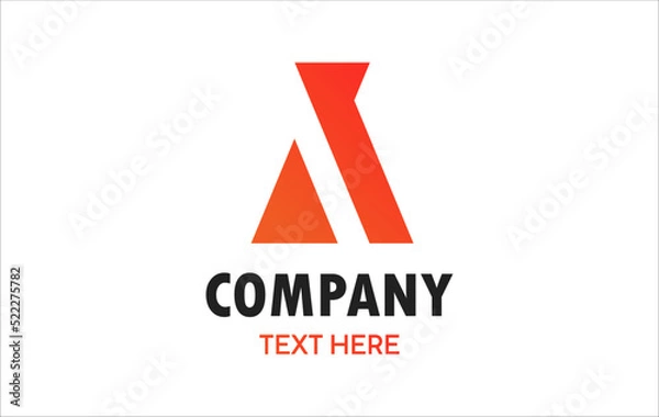 Fototapeta Simple letter A logo design template on white background. Suitable for any branding logo.