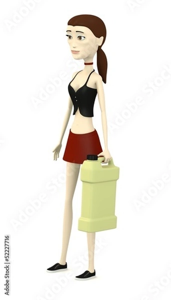 Fototapeta 3d render of cartoon character with cleaner