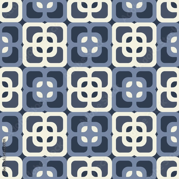 Fototapeta Geometric vector pattern in retro style, modern stylish texture, abstract background, wrapping paper, 80s, 60s, 70s fashion style, trendy fabric, simple ornament, tissue samples for design