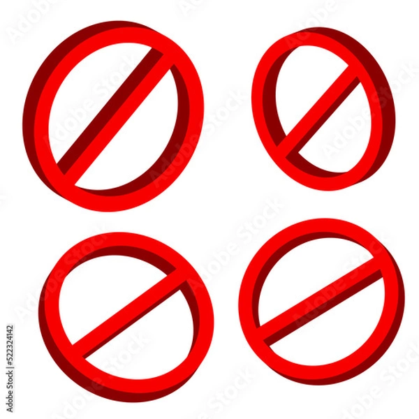 Obraz vector illustration, collection of isometric "cancel, ban" icons. for website, social media.