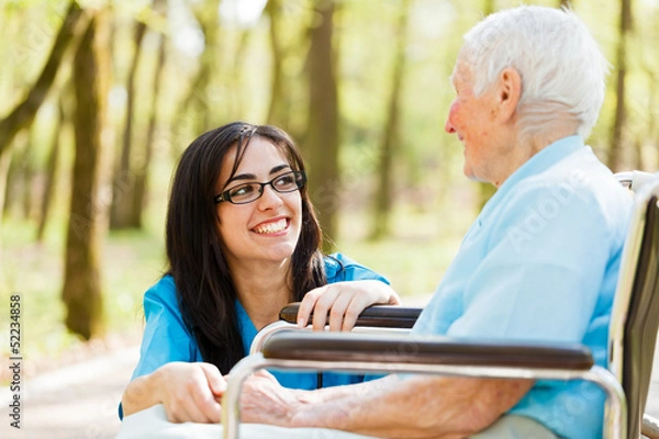 Obraz Laughing with Elderly Lady