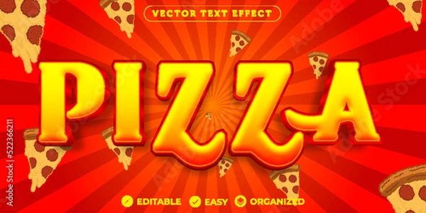 Fototapeta Pizza Text Effect,Fully Editable Font Text Effect