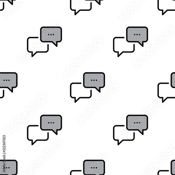 Fototapeta Single chat pattern. chat concept. flat trendy Vector seamless Pattern, background, wallpaper