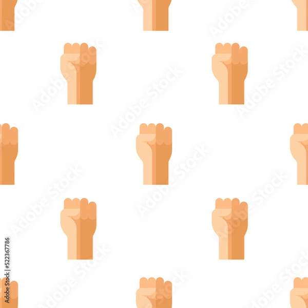 Obraz Single fist pattern. fist concept. flat trendy Vector seamless Pattern, background, wallpaper