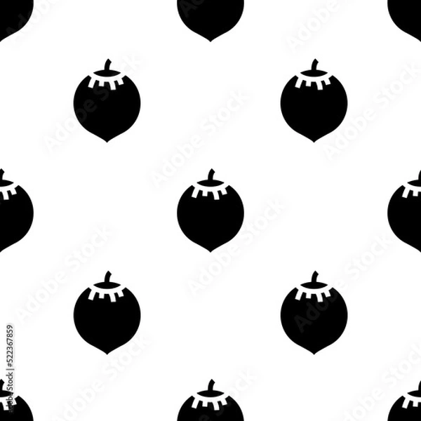 Fototapeta Single Coconut pattern. Coconut concept. filled trendy Vector seamless Pattern, background, wallpaper