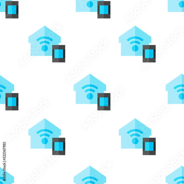Fototapeta Single smart home pattern. smart home concept. flat trendy Vector seamless Pattern, background, wallpaper