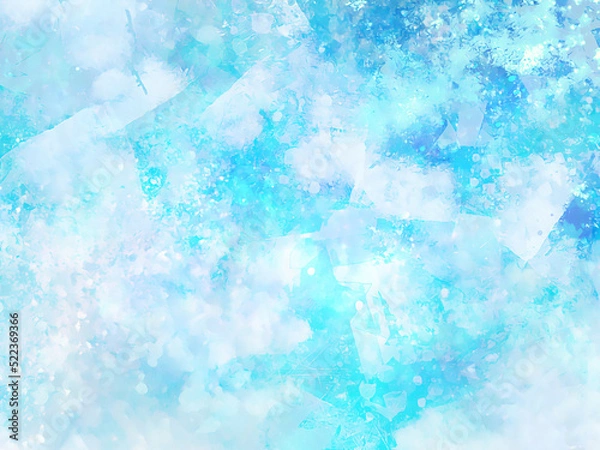 Obraz 幻想的な水色の水彩テクスチャ背景
