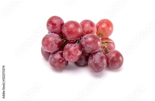 Fototapeta Bunch of Grapes. ripe red grape isolated on white background.