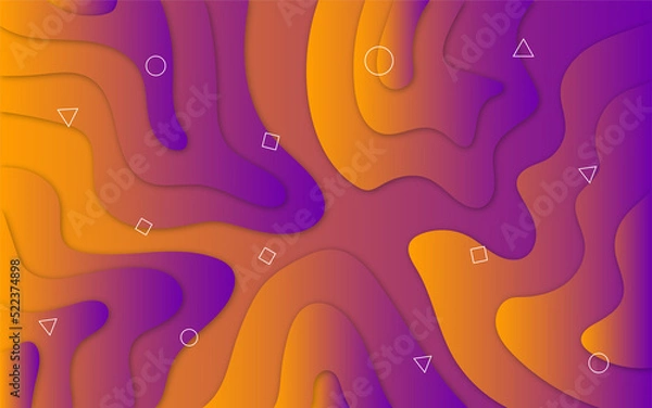 Obraz Orange pink abstract wave background