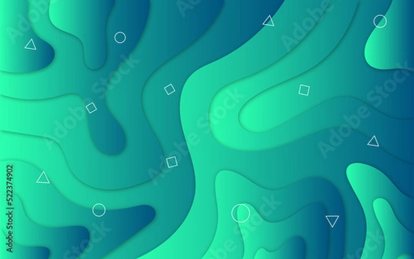 Obraz Calm green blue abstract wave background